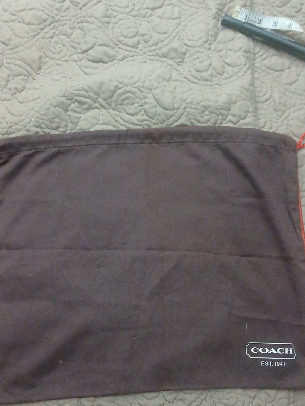 Coach Brown Logo Drawstring Dust Bag